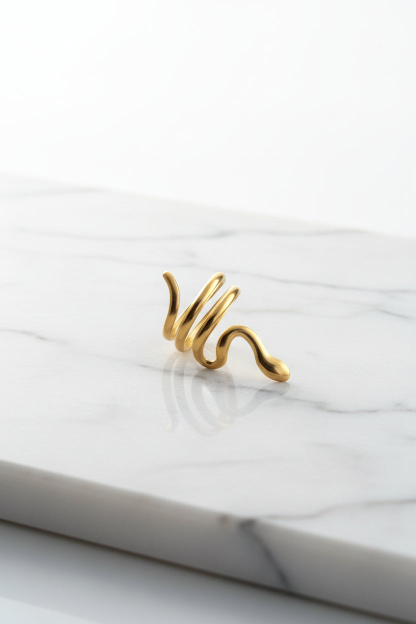 Bague serpentine en acier inoxydable femme
