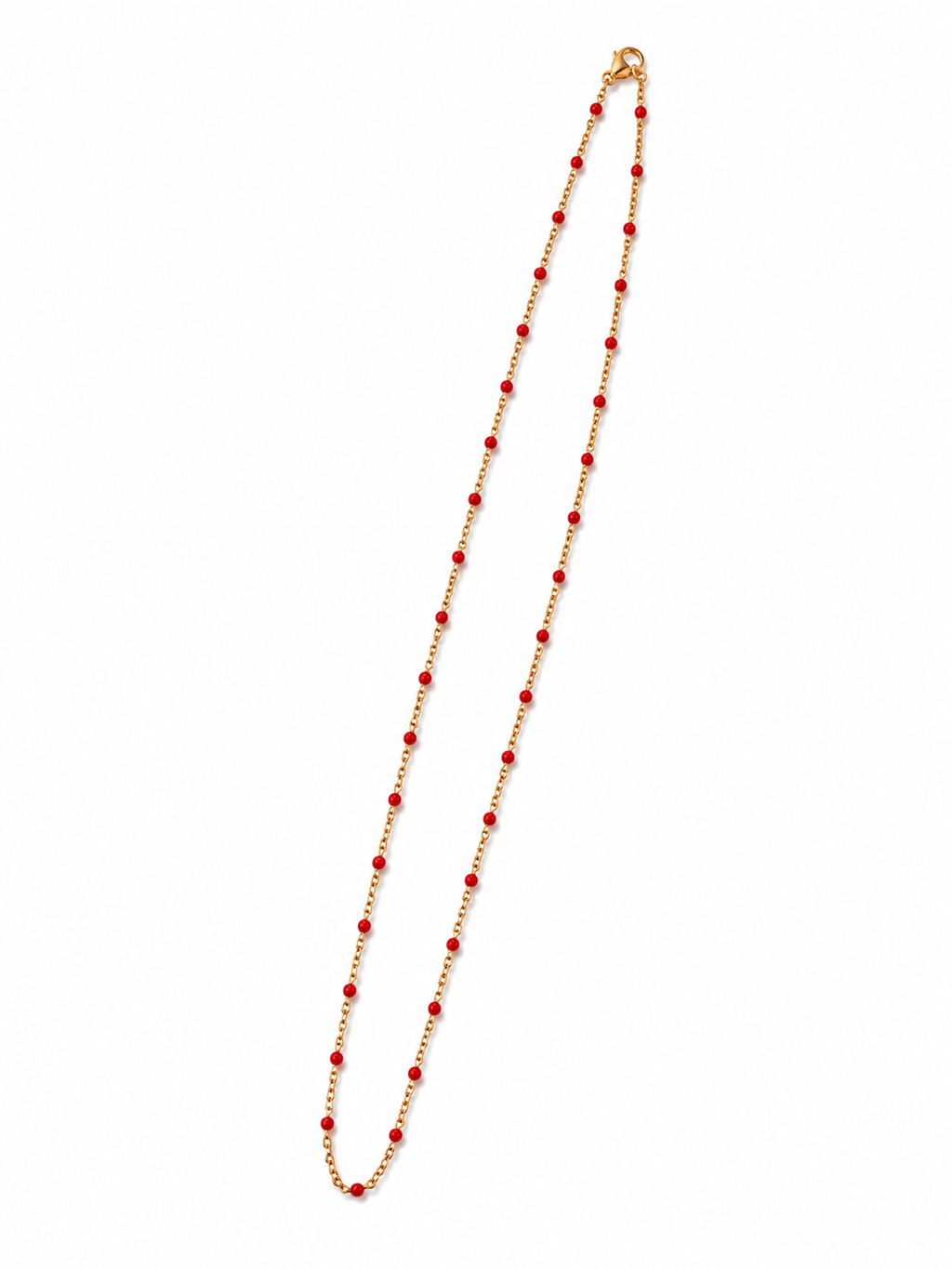 Collier en perle rouge en acier inoxydable