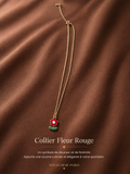 Collier Fleur Rouge – Douceur & Élégance en acier inoxydable
