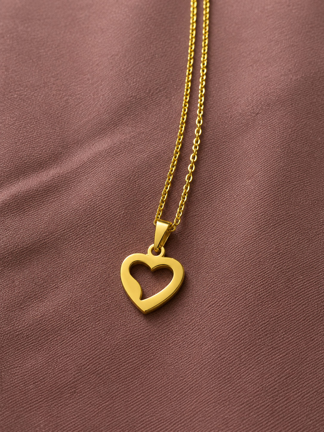 Collier Cœur Doré Élégance – Acier Inoxydable
