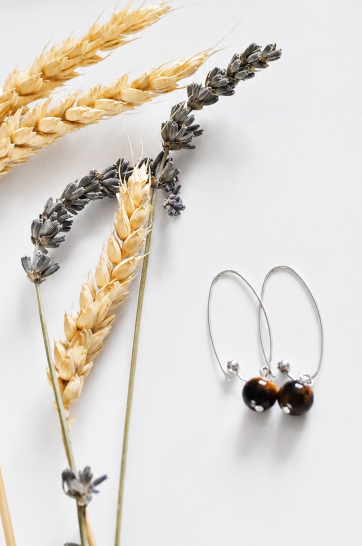 Boucles d’Oreilles en Perles Naturelles acier inoxydable