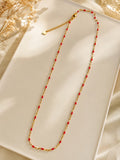 Collier Rouge & Dorée en acier inoxydable