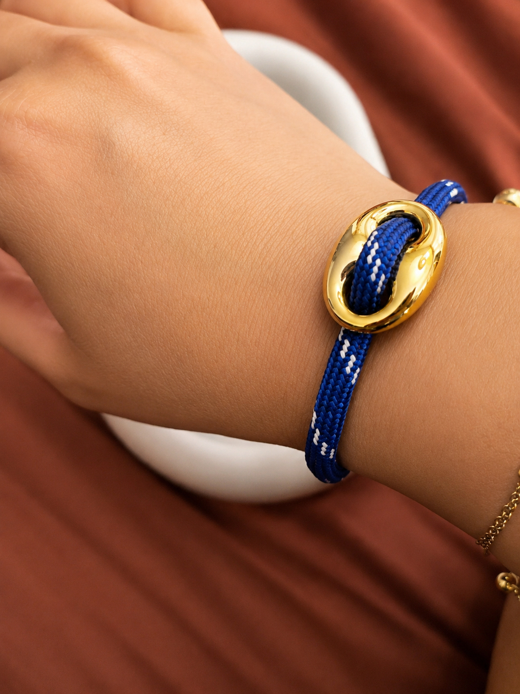 Bracelet Cordon Bleu & Doré