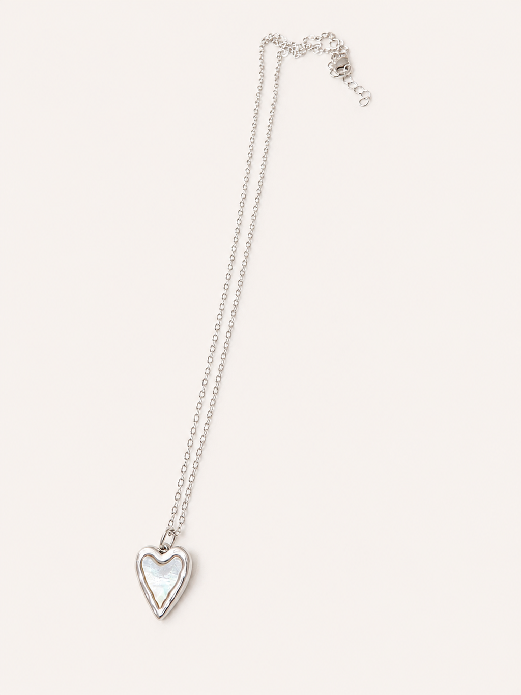 Collier Cœur Nacre Argenté