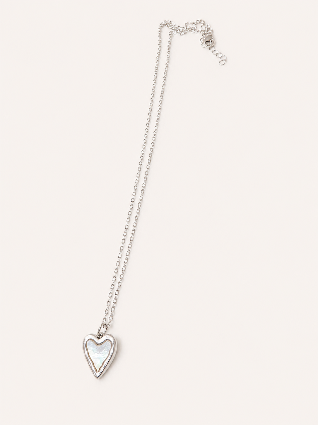 Collier Cœur Nacre Argenté
