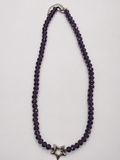 💜 Collier Perles Facettées Violettes & Étoile Argentée