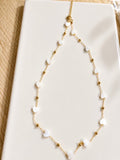 Ensemble collier & bracelet cœurs nacrés dorés