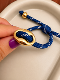 Bracelet Cordon Bleu & Doré – Élégance Marine