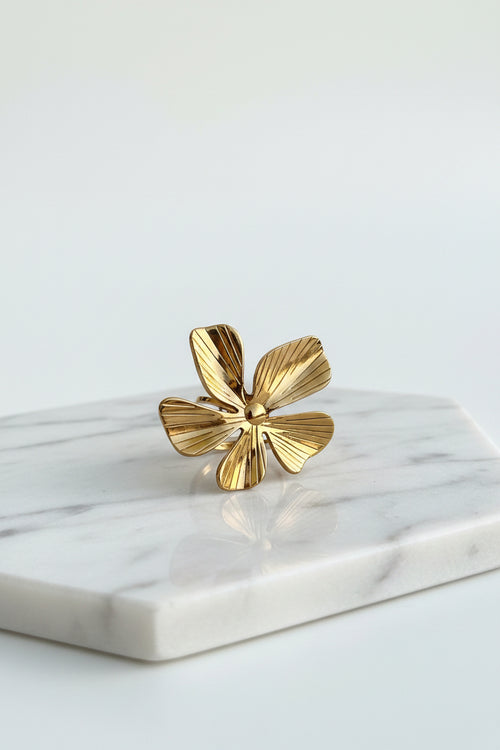 Bague Fleur Dorée Ajustable