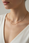 Collier en perle rouge en acier inoxydable