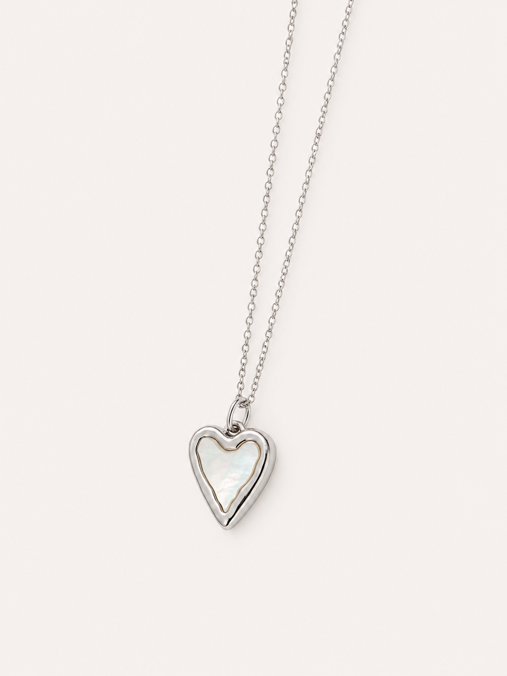 Collier Cœur Nacre Argenté