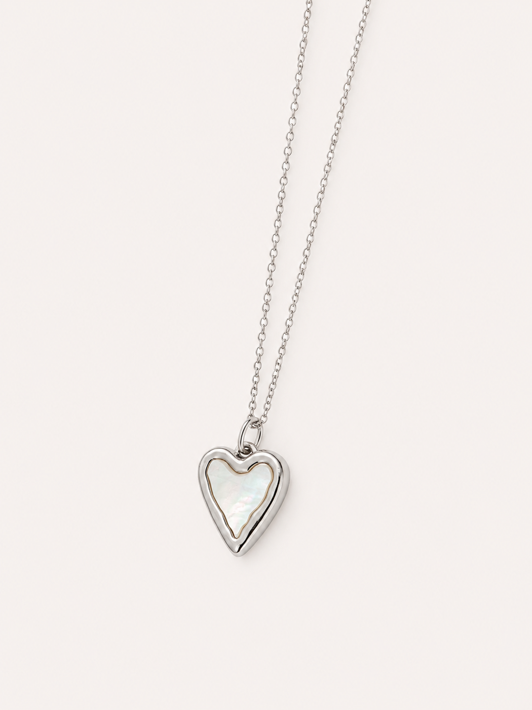 Collier Cœur Nacre Argenté