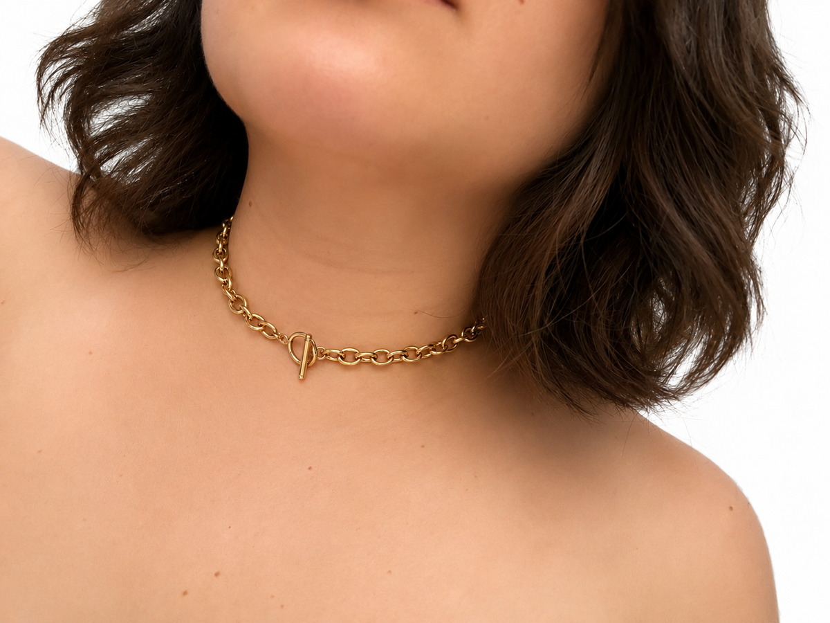 Bracelet-Collier Chaîne Dorée 2-en-1