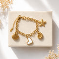 Bracelet Charms Évasion Marine – Acier inoxydable doré